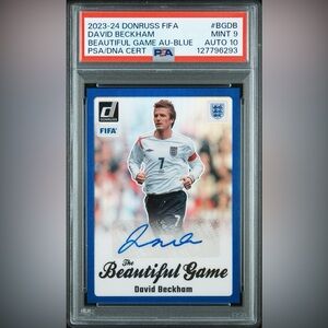 2023 Donruss David Beckham Beautiful Game Auto Blue PSA 9 Auto 10